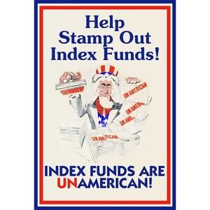 Retro Sticker "Stamp Out Index Funds" Boglehead Investing Stocks John Bogle